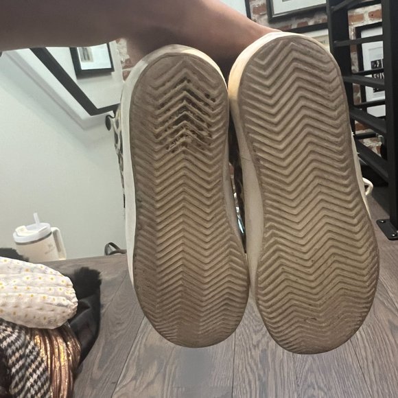 Zadig & Voltaire Leo Wild animal print white leather & gold metallic sneakers - Picture 5 of 5